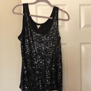 Black Sequined sleeveless top